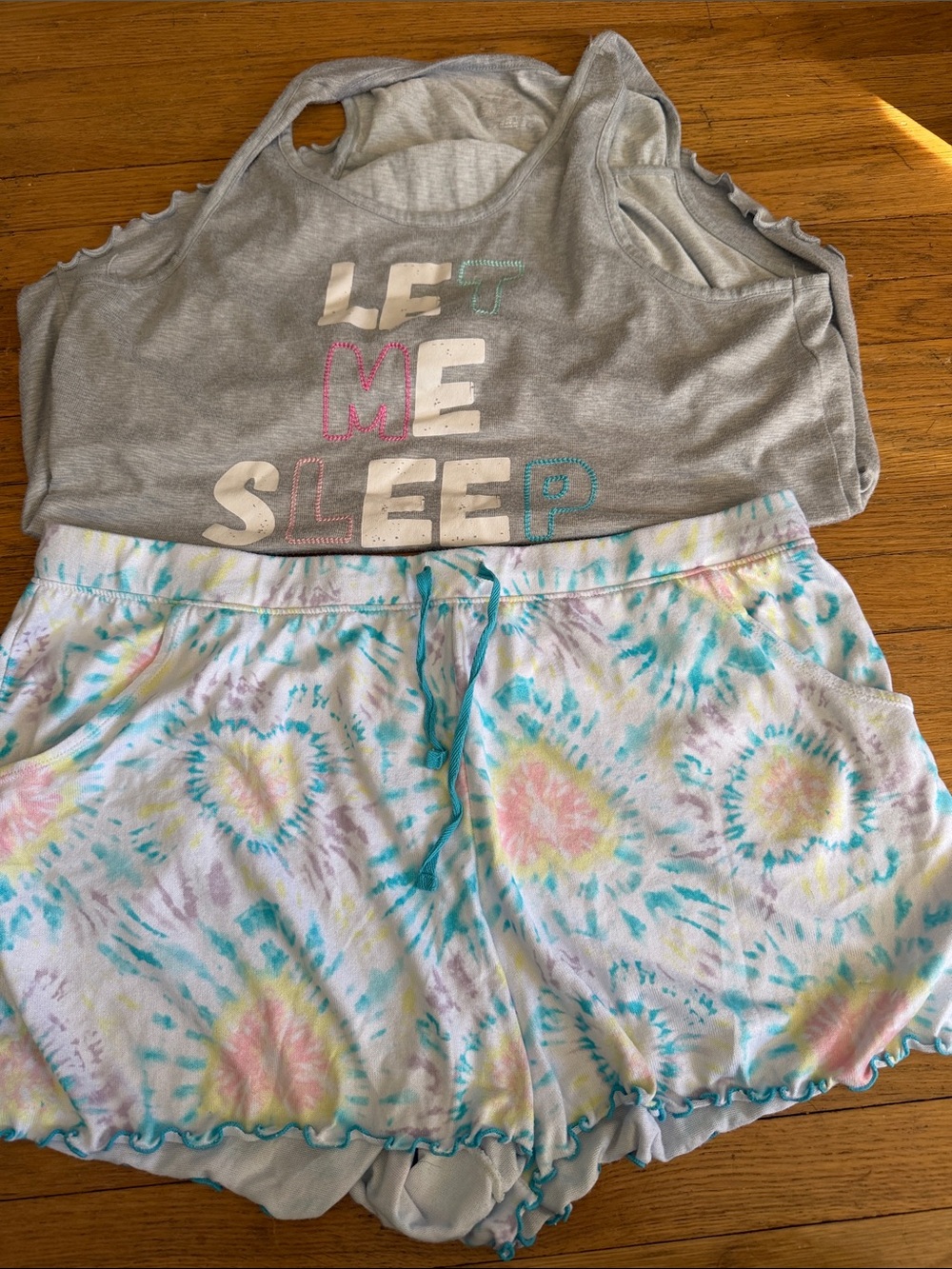 Secret Treasures Women’s Sz XL Tank & Pastel Tie-Dye Shorts Pajama Set